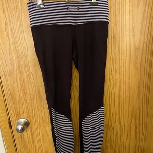 Purple and black striped Lululemon leggings
